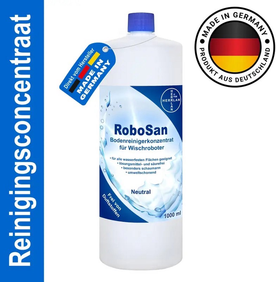 K&R Ventures® Dweilrobot & Vloerreiniger – Schoonmaakmiddel 1000ml – Voor Roborock, iRobot Braava & Alle Harde Vloeren – Geur Neutraal