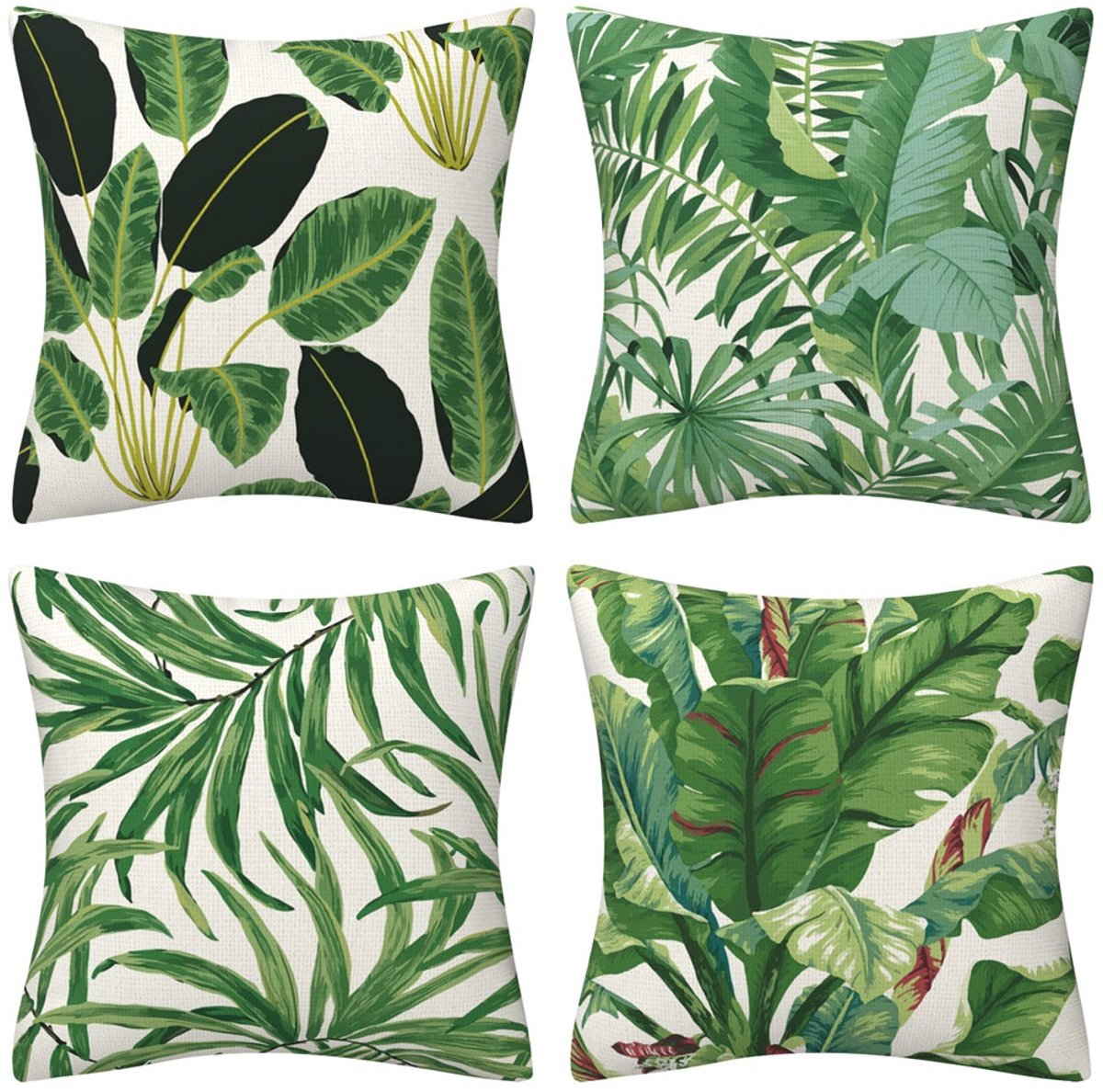 SUNMOOL Kussenhoes - Kussenhoes Vierkantjes - Pillow cover - 45 x 45cm - Type D - 4 Stuks