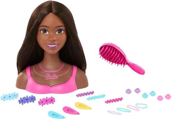 BARBIE STYLING HEAD BROWN HAIR KAPHOOFD 20Pieces (62570/625273) — afbeelding 2