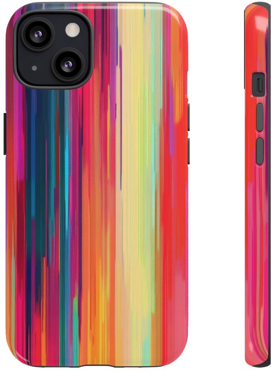 Levendige Verticale Kleurenstrepen Abstract – Telefoonhoesje Geschikt voor iPhone 13