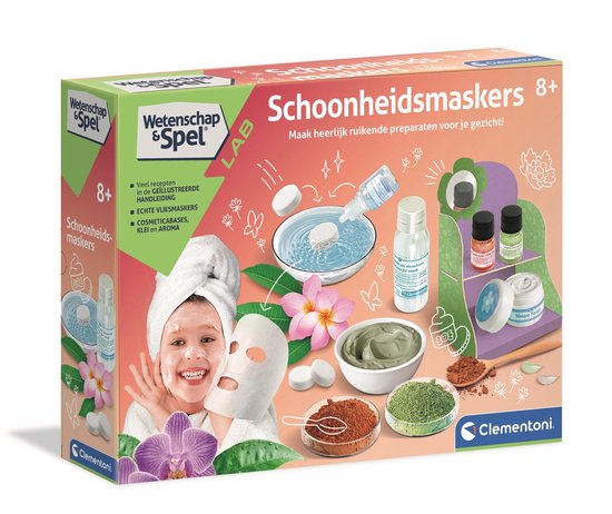 Clementoni Wetenschap en Spel – Schoonheidsmaskers – Beautyset Kinderen – Knutselpakket Meisjes en Jongens – 8+ jaar