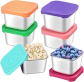 Stalen voedsel Containers Rechthoekige vorm zwart 21x14x6,5cm (1 stuk