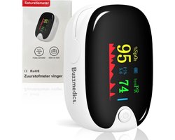 Buzzmedics - Zuurstof saturatiemeter - Realtime hartslag meting - Zuurstofmeter vinger - Saturatiemeters - Hartslagmeter - Best getest - Medische hulpmiddel - CE + FAGG gekeurd
