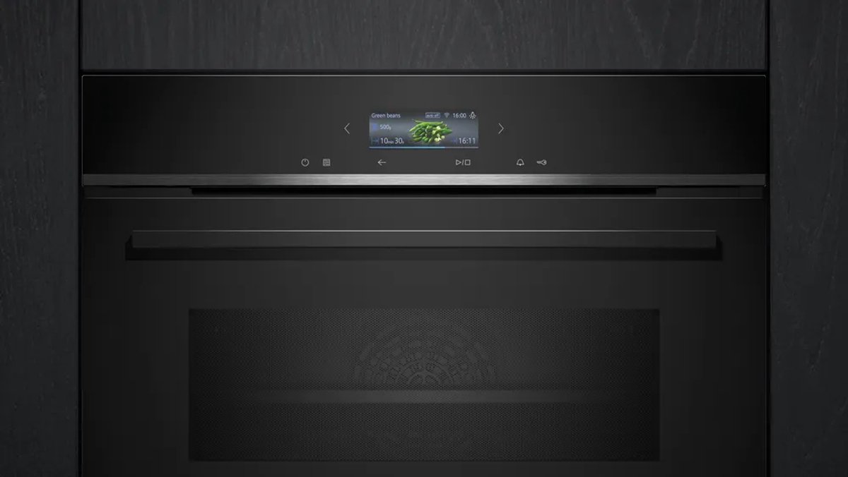 Siemens iQ700 CM724G1B1 Compacte Combi Oven met Magnetron 45 cm – TFT Display – Home Connect WiFi – 45L – Zwart — afbeelding 2