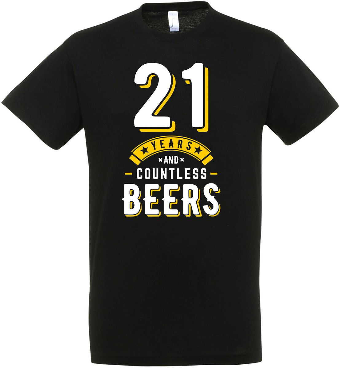 21 Years and Countless Beers T-shirt - Cadeau - 21e Verjaardag - Feest - 21 jaar cadeau’s - Verjaardag - Gift - 21 Jaar T-shirt - Verjaardag cadeau - Cadeau - 21+ - Maat M