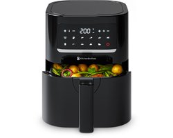 KitchenBrothers Mini Airfryer - 3,3 Liter - 1400W - PFAS-Vrij - 50ºC tot 200ºC - Kleine Heteluchtfriteuse voor 1, 2 en 3 Personen - 10 Kookprogramma's - Zwart