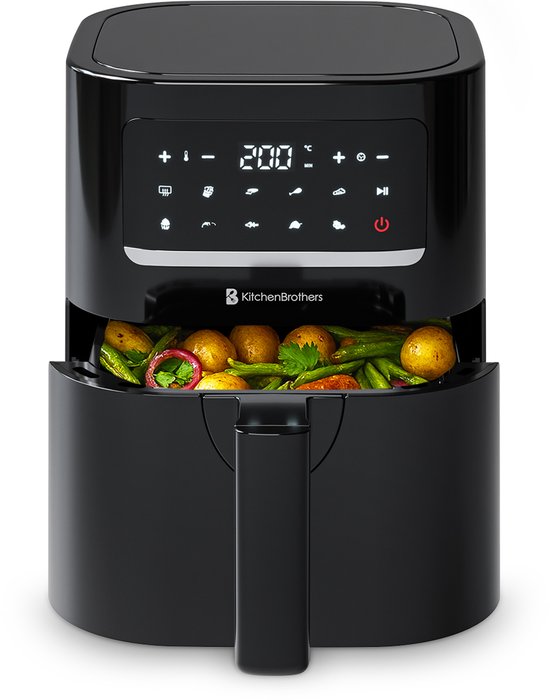 KitchenBrothers Airfryer 1400W 3,3L Zwart - KitchenBrothers - €46,99