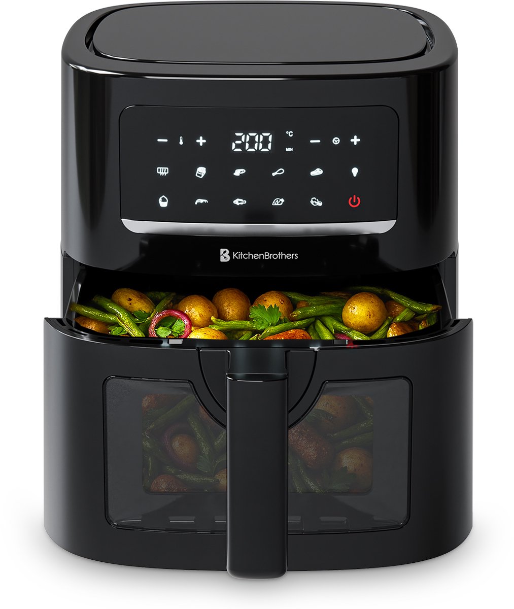 KitchenBrothers Airfryer XL 1600W 6L Zwart