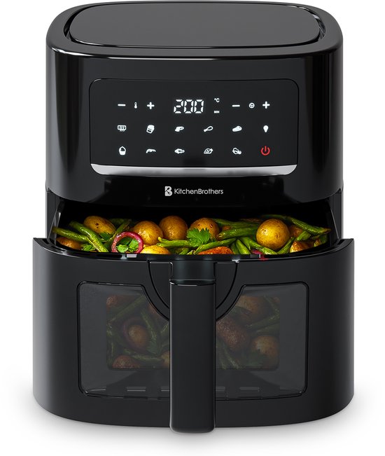 KitchenBrothers Airfryer XL 1600W 6L Zwart - KitchenBrothers - €56,99