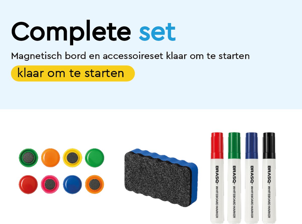 BRASQ Whiteboard 60x90 cm magnetisch - zwart thumbnail 5