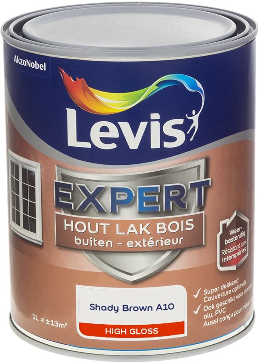 Levis - Expert Hout Lak Buiten High Gloss Mix - Shady Brown A10 - Mengverf - 1 L