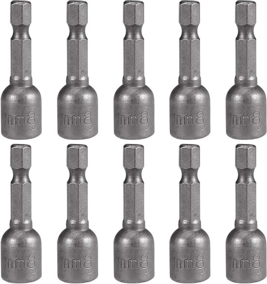 HATANSE 14 stuks slagmoerdopsleutel, 6-19 mm, zeskantdopsleutel, bewerkingsdiepte 34 mm, adapterbit 1/4 inch, voor elektrische schroevendraaier, schroevendraaier, sleutel