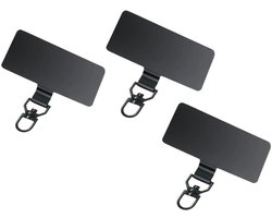 Telefoon Patch voor Universele Telefoonkoord- 360° Roterende Patch - Universele Patch voor Telefoonkoord - Set van 3 - Metalen Patch -Ultra Sterke Telefoonpatch - Patch - Ultradunne Metalen Patch - Roestvrijstalen Patch - GSM Patch - Zwart