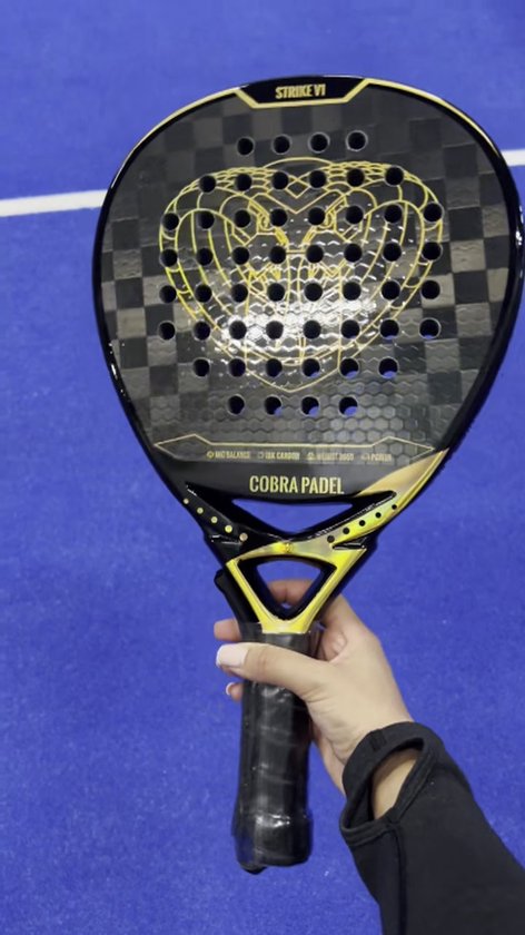 Strike Rackets Padel Cobra Padel Strike V1 - Padelracket - Druppelvorm - 18K Carbon 365g ...