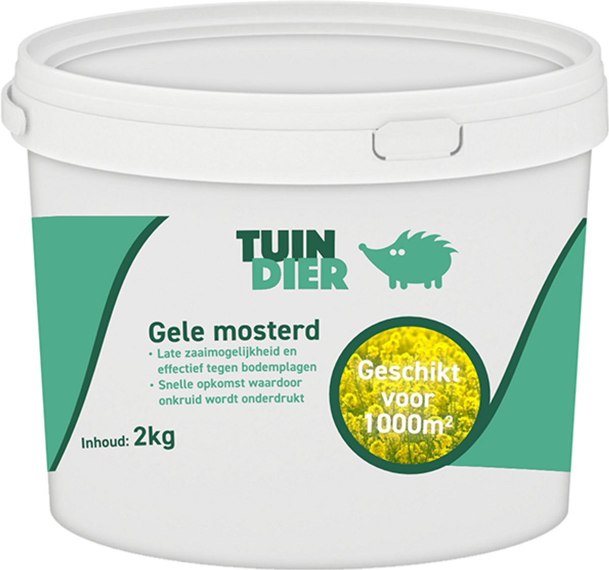 Gele mosterd groenbemester | TUIN-DIER® | Gele mosterd zaden | 3 jaar kiemkracht door handige bewaaremmer | 2 kilogram | 2.000 gram