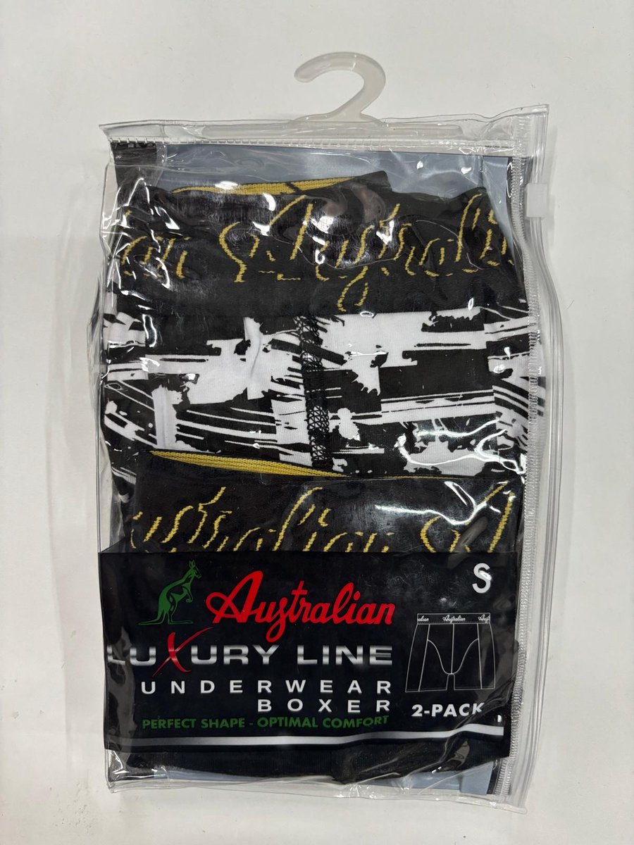 2 stuks Australian Boxershort - Zwart -Wit - L