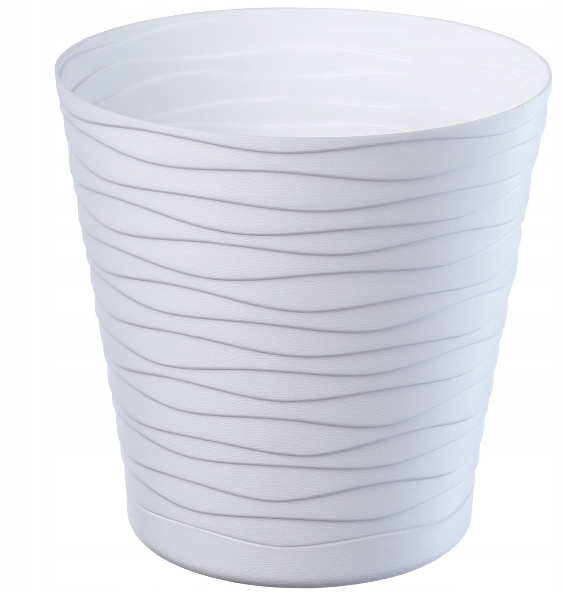 KADAX Bloempot met onderzetter, lichte ronde plantenbak voor binnen van kunststof, voor bloemen en planten (19 cm, wit)