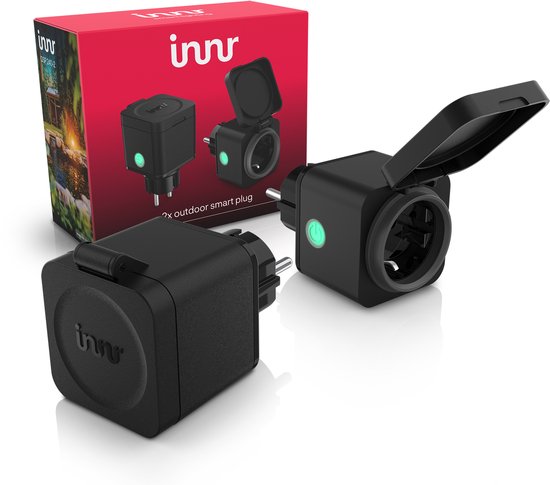 Innr Slimme Stekker – Zigbee – geschikt voor Philips Hue – Buiten Stekker – Outdoor Smart Plug met Energiemeter – IP54 Waterdicht – 2 Stuks