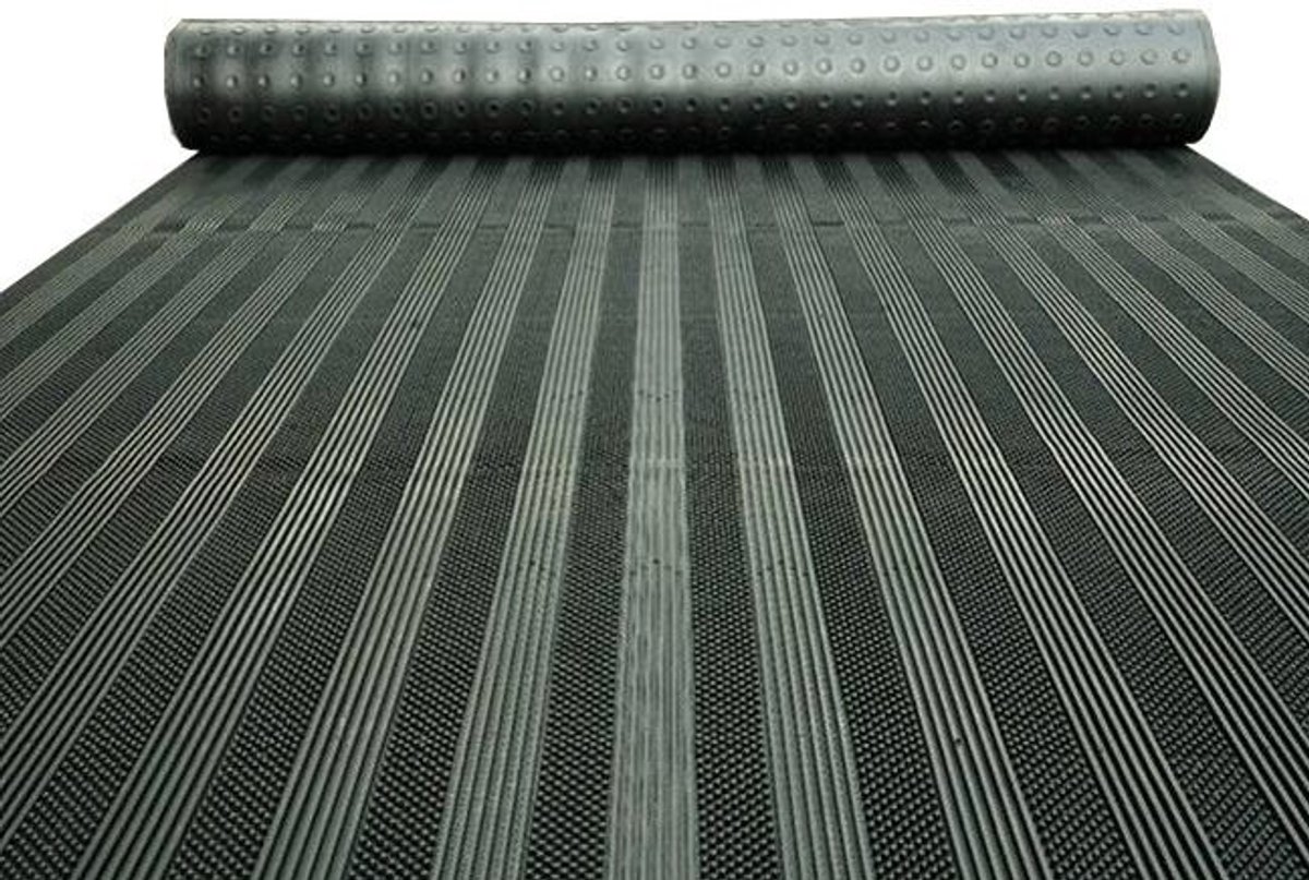 Rubbermat - streep/noppen motief - 190x176 cm - 12 mm