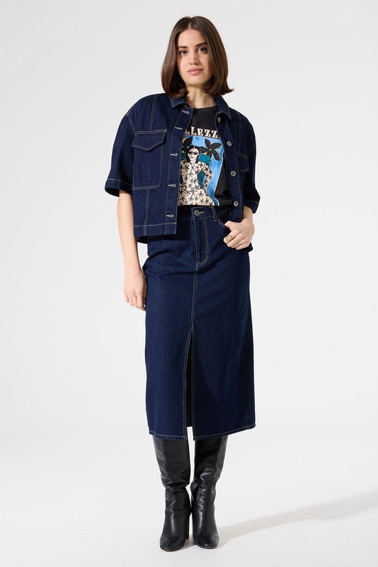 GARCIA Dames Effen Rok Blauw