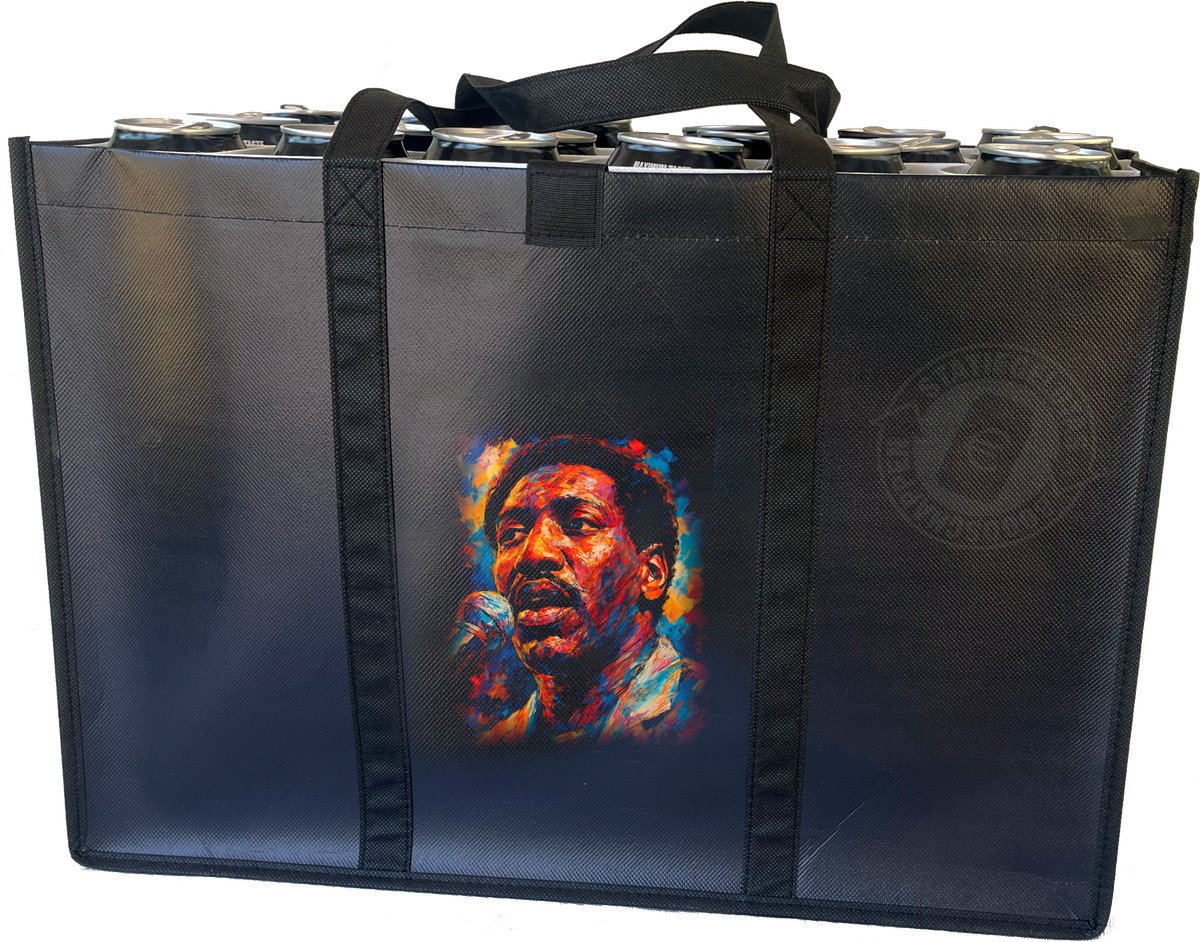Otis Redding –Combiset Statiegeldtas - boodschappentas + 2 koelementen met eerbetoon aan iconische artiesten – met handig klittebandsysteem