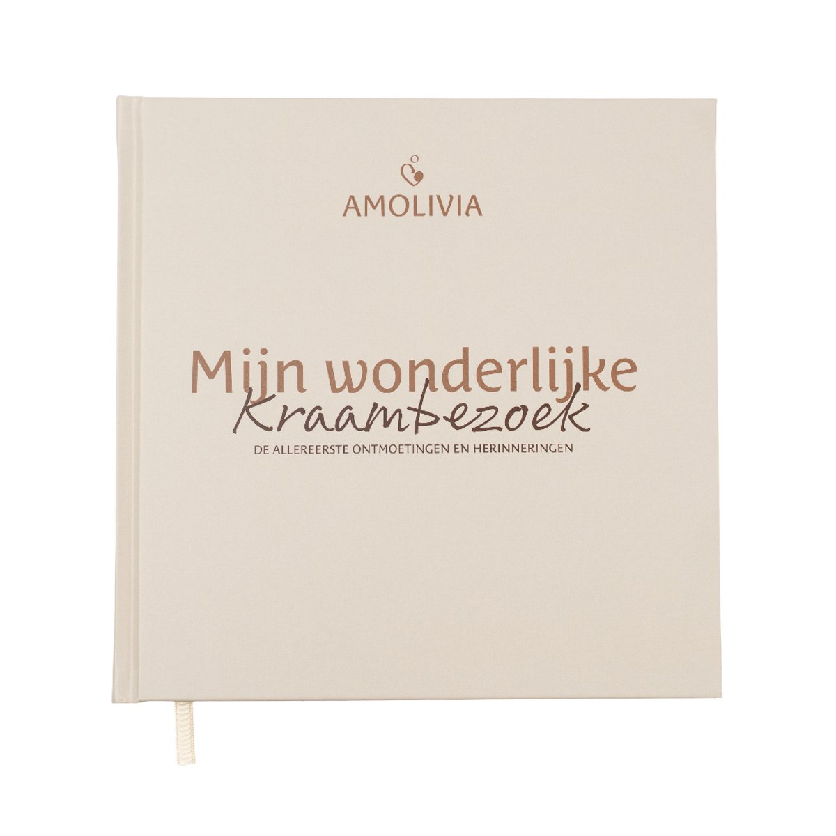 Amolivia Kraambezoekboek - Kraamboek - Kraamvisite invulboek - Crème