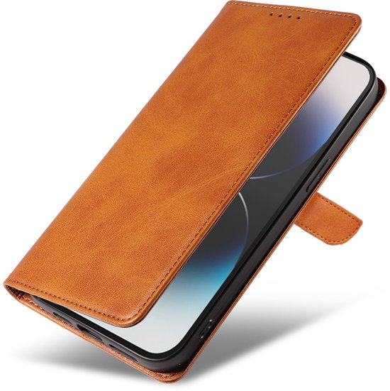 Étui en similicuir avec rabat magnétique et porte-cartes pour iPhone Pro Pro iPhone - Marron - Smartphonica