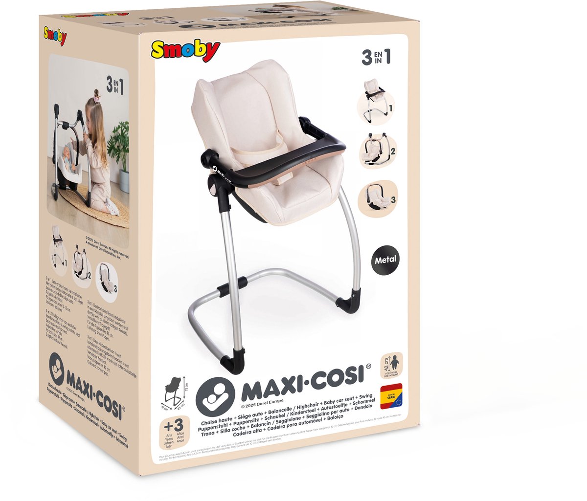 Smoby - Maxi cosi kinderstoel voor pop tot 42cm - schommel - autostoel - tablet – foto 2
