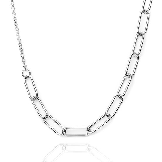 Amberta Dames 925 Sterling Zilveren Paperclip Ketting: 3.6 mm 60 cm