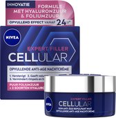 NIVEA CELLular Expert Filler Anti-Age Nachtcrème - Alle Huidtypes - Crème met Hyaluronzuur en Foliumzuur - Hydraterend en Anti-Rimpel Effect - 50 ml