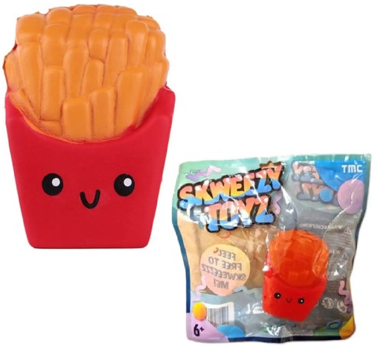 Squeezy Frietje Patat stressbal - 8 cm - Slow Rising - Fidget - Knijpbal - Anti Stress - Kinderen