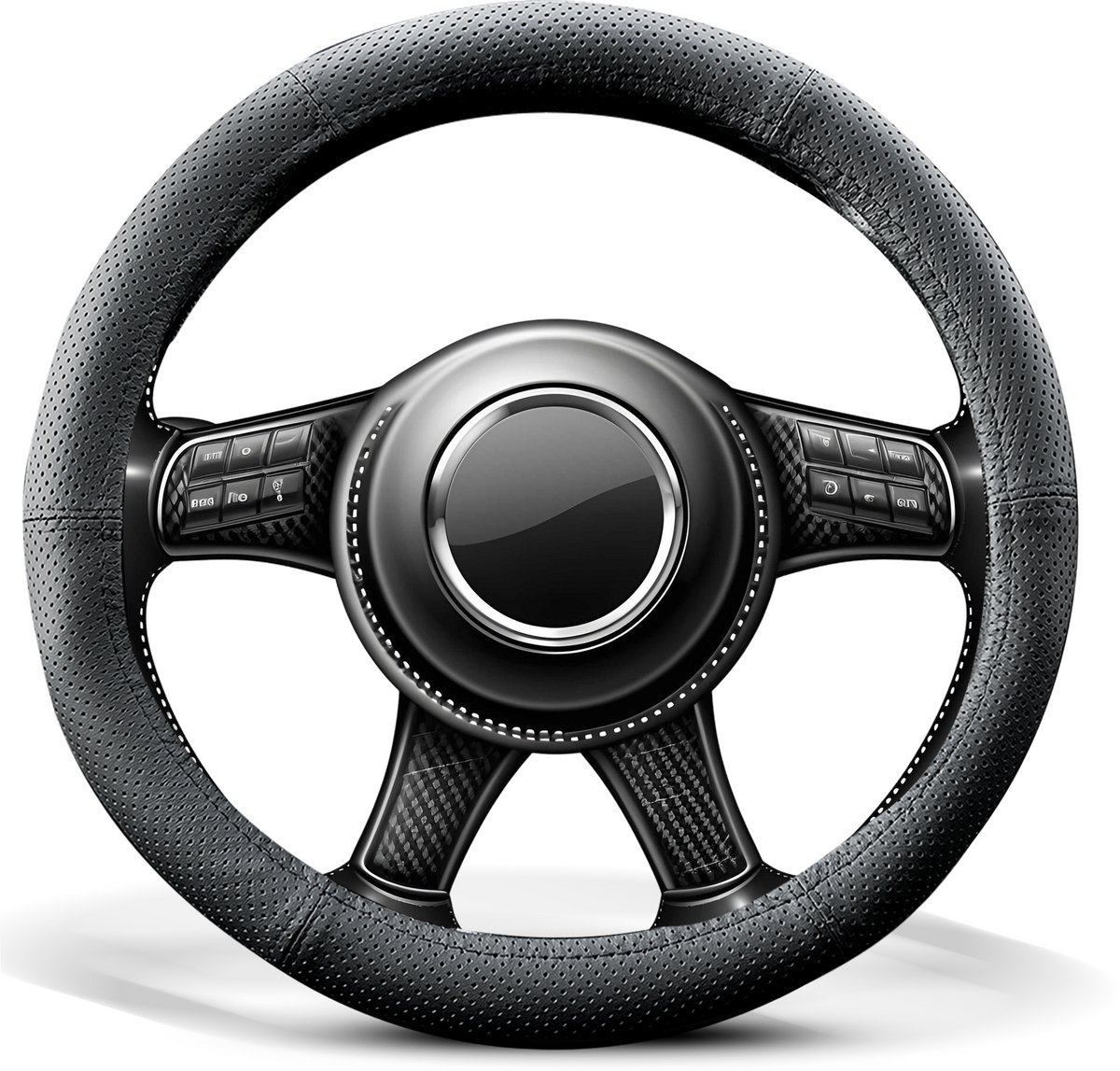 Carpassion Stuurhoes - Steering Cover - Leer - Ø 35-37 CM