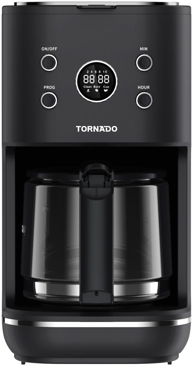 Tornado TCM-9459-GS - Filterkoffiezetapparaat - 1,5L - 12 Kopjes - Retro - Zwart
