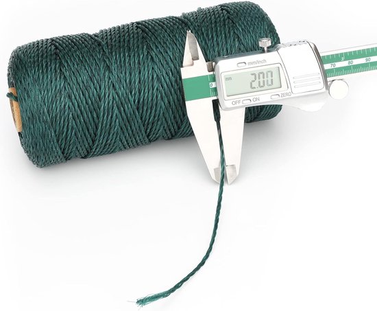 G2PLUS Jute koord, 200 m, 2 mm jute koord voor tuin, 3-laags knutselkoord voor knutselen, jute decoratief koord voor doe-het-zelf kunstnijverheid, tuinieren