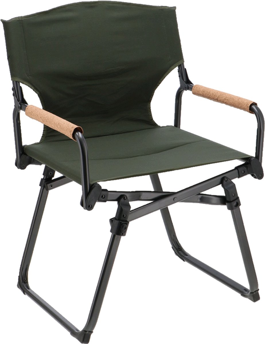 Travellife Norell Compact Pine Green Camping Regisseursstoel - Sneldrogende 40% bio-polyester bekleding - Inclusief inklapbeveiliging