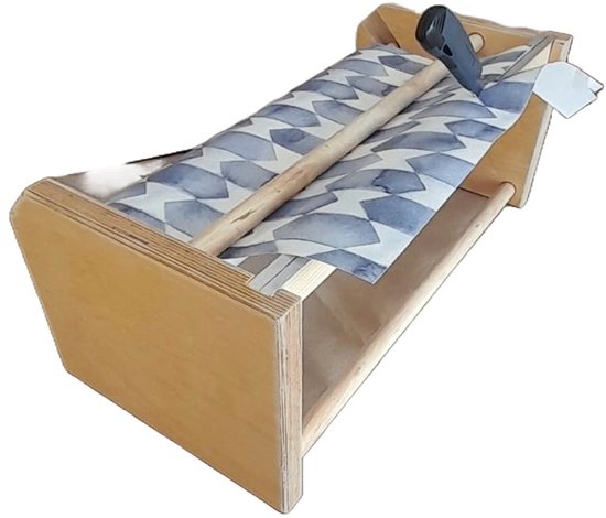 patroonbehang met bosmotieven blauw groen - behangpapier met oranje