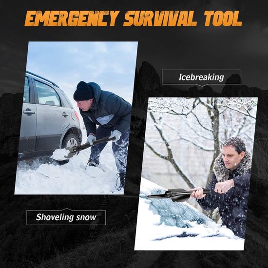 Opvouwbare schep Kampeerschep Multifunctioneel gereedschap Militaire schep Zwaar uitgevoerd legeringsstaal Auto-overlevingsschep Tactische schep voor offroad, sneeuwnoodsituaties, tuinieren, wandelen, backpacken en vissen van Patronay — afbeelding 4