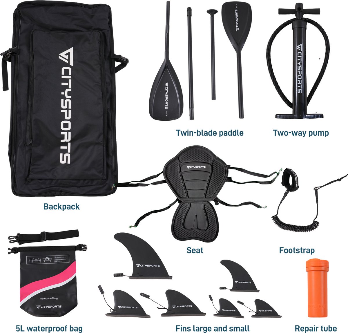 CITYSPORTS SUP Board - Paddle Board - Opblaasbaar Paddle Board - Verstelbare Peddel - Complete Set - 320 cm - Max. 160 kg – foto 2