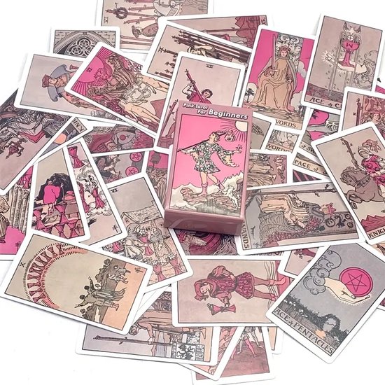 BLESSUME Tarotkleed En Opbergzak - Roze Waarzeggerij Tafelkleed Voor Kaartleggingen - 60x60 Cm