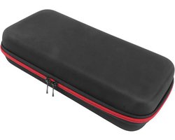 Microfoonopbergtas met schokndige beschermhoes, geschikt voor draadloze microfoons, gevoerd met schuimrubber - zwart met rode bies.