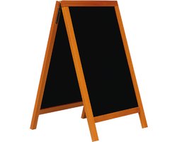 BRASQ Krijtstoepbord Mahonie - 75x135 CM - Krijtbord - Reclamebord - Stoepbord - Dubbelzijdig - voor Binnen en Buiten - Horeca
