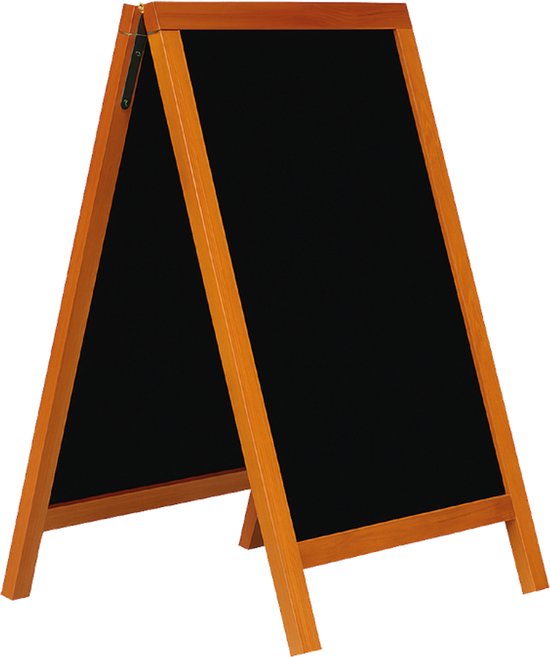 BRASQ Krijtstoepbord Mahonie - 75x135 CM - Krijtbord - Reclamebord - Stoepbord - Dubbelzijdig - voor Binnen en Buiten - Horeca