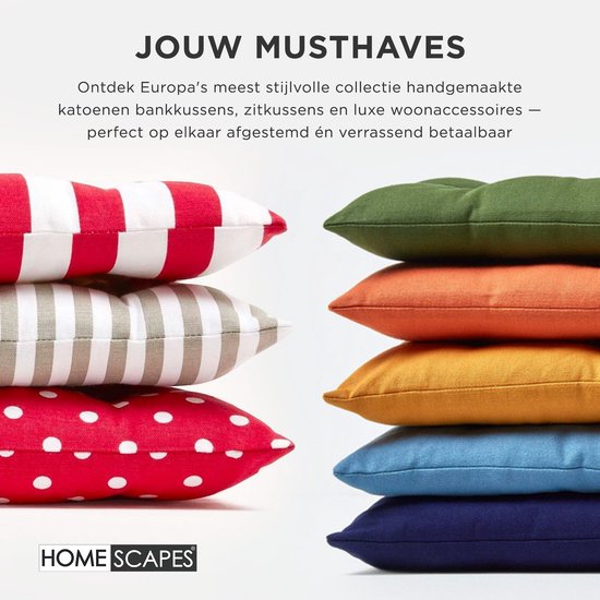 Homescapes Coussin pour banc de jardin 3 places, Noir