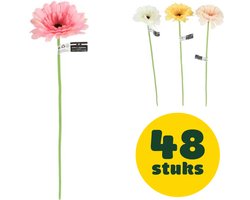 Kunstbloem gerbera 47 cm assorti, doos 48 stuks