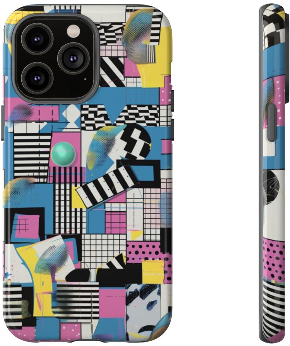Kleurrijk Geometrisch Abstract Patroon – Telefoonhoesje Geschikt voor iPhone 14 Pro Max