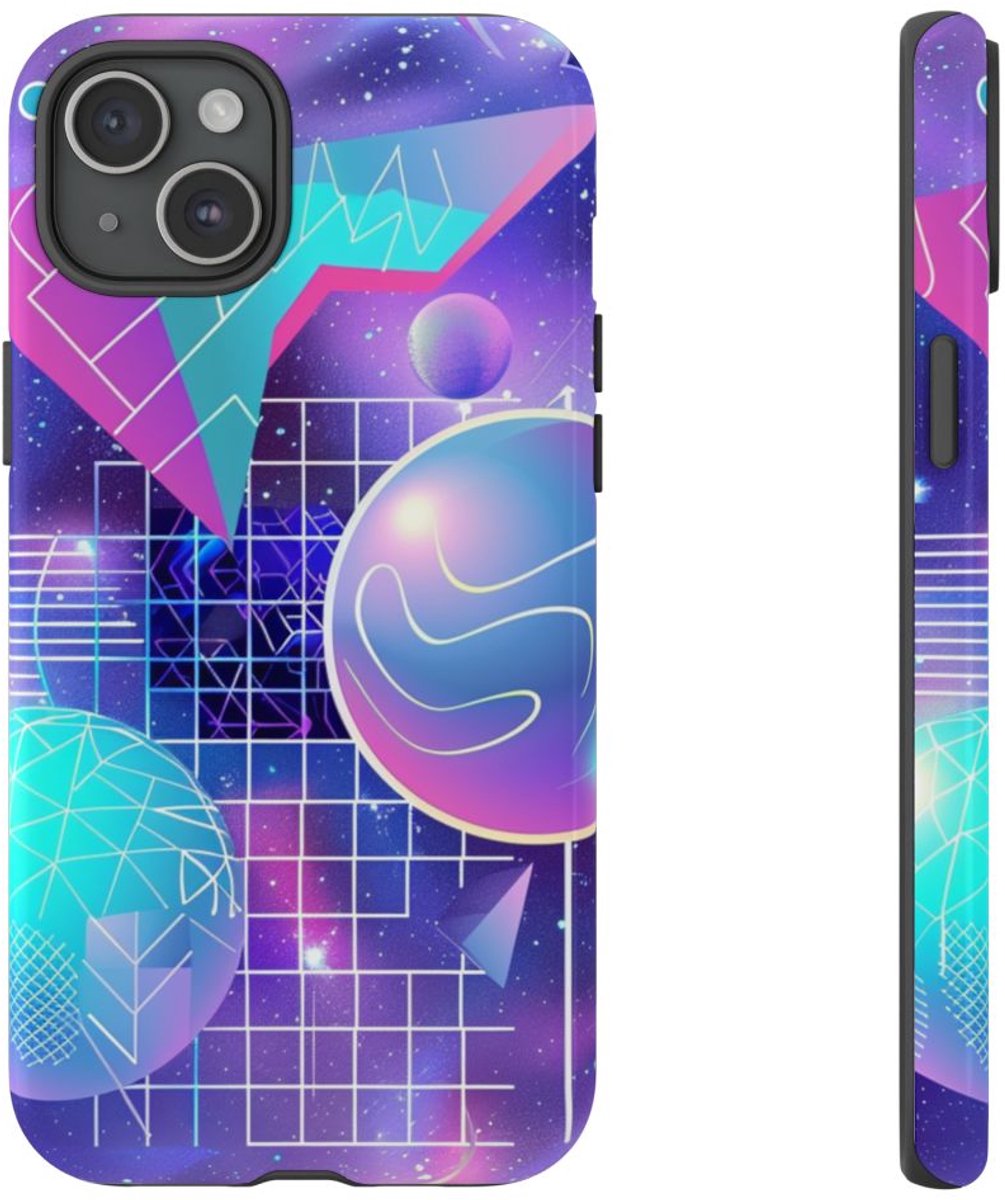 Abstract Geometrisch Ruimteontwerp – Telefoonhoesje Geschikt voor iPhone 15 Plus