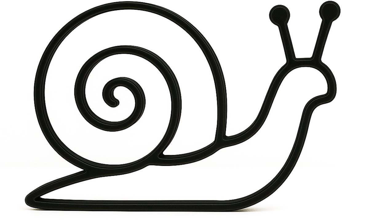 Slakbeeldje - zwart - 20 cm breed