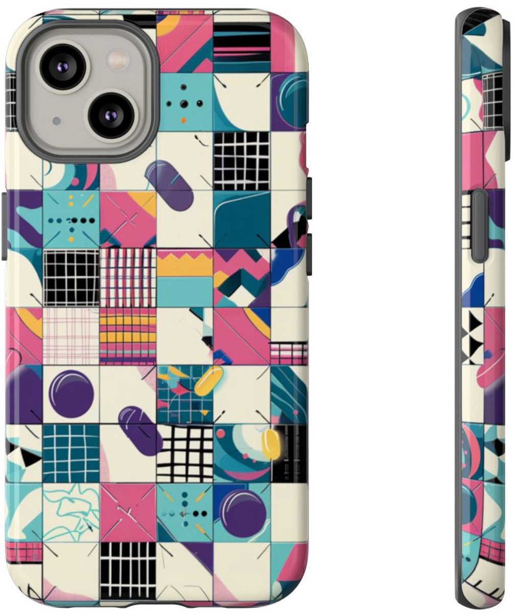 Kleurrijk Abstract Geometrisch Patroon – Telefoonhoesje Geschikt voor iPhone 14