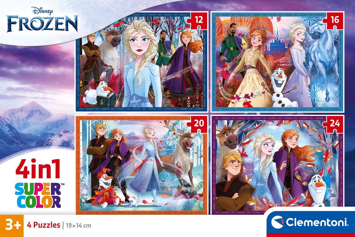 Clementoni - Puzzel - 4 in 1 - Frozen - Puzzel Voor Kinderen - Supercolor — afbeelding 2