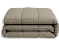 Y-NOT Stonewashed Dekbed Taupe 240x220 - Lits Jumeaux - Dekbed Zonder Overtrek - Washed Dekbed - Wasbaar Hoesloos Dekbed - 30 dagen proefslapen - Bedrukt dekbed - Dekbed met vaste overtrek - All year winterdekbed & zomerdekbed